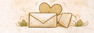 GreetingCardsEtc Envelope in front of a heart on a beige background
